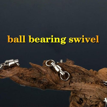 AMYSPORTS Ball Bearing Swivels Connector High Strength Stainless Steel Solid Welded Rings Barrel Swivels Saltwater Freshwater Fishing - size: Size7 (221lb) 50 pcs