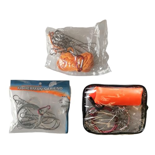 Live Fish Lock Buckle Tackle Kits Fishing Accessory Stainless Steel Chain Stringer with Float Live Fish Lures Lock Belt - color: A