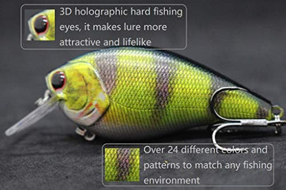 Minnow Crankbait for Bass Fishing Bass Lure Jerkbait Fishing Lures and Tackle Box - color: HC25KB3