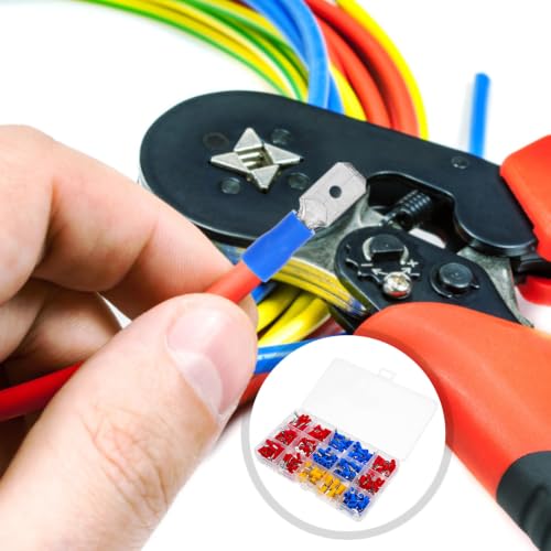 MAGICLULU 280pcs Spade Terminal Kit with 15 Assorted Wire Connectors for Wiring Projects, Dependable Connections and Exceptional Durability, Iron and Plastic Materials, for Professional