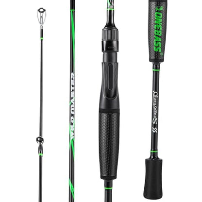One Bass Fishing Rod, Lightweight Graphite Spinning & Casting Rod with Super Polymer Handle - color: Spinning Rod, size: 7'0"
