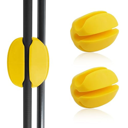Fishing Rod Holder Straps, 2pcs Silicone 5-Holes Fishing Rod Fixed Ball, Fly Fishing Puller Fishing Accessories for Fishing Pole - style: Yellow-2pcs