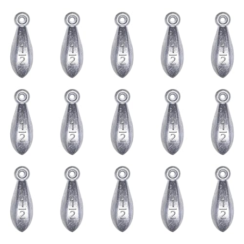Fishing Weights Sinkers Bank Sinkers Bullet Weights for Surf Fishing Pier Bank Fishing Saltwater Fishing Gear 1oz to 8oz - size: 1/2 Ounce-15pcs
