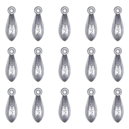 Fishing Weights Sinkers Bank Sinkers Bullet Weights for Surf Fishing Pier Bank Fishing Saltwater Fishing Gear 1oz to 8oz - size: 1/2 Ounce-15pcs