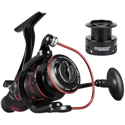 KastKing Sharky Baitfeeder III Spinning Reel 10+1 Shielded Stainless Steel BB - Carbon Fiber Drag for Live Liner Bait Fishing Action - style: 5000