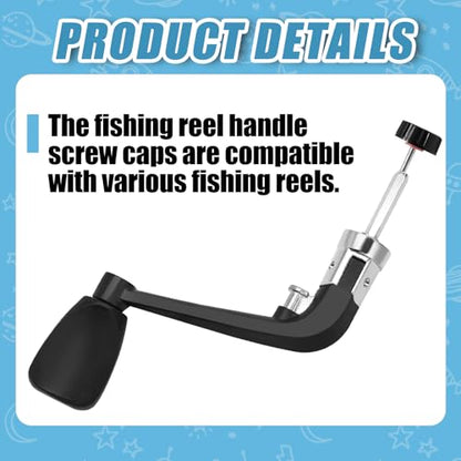 6 PCS Universal Fishing Reel Handle Screw Caps Black | Replacement Parts, For Spinning Reel Handles, Screws Nuts Caps
