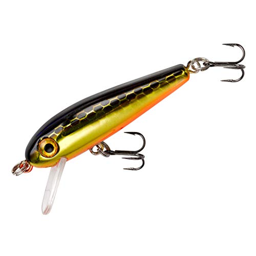 Rebel Lures Tracdown Minnow Slow-Sinking Crankbait Fishing Lure - Great for Bass, Trout and Walleye - color: Slick Gold Minnow, size: 1 5/8 in, 3/32 oz
