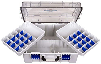 Flambeau Outdoors 4000WPNC Waterproof Satchel 4000, Portable Waterproof Tackle Box with Trays, Gray/Clear (18.71" L x 13.58" W x 7.58" D) - size: 4000 Series, style: Standard