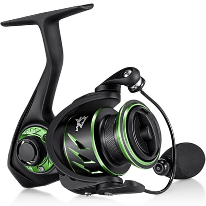 Piscifun Viper X Spinning Reels, Carbon Fiber 33LBs Max Drag, 10+1 Shielded BB, Saltwater Freshwater Spinning Fishing Reel, 5.2:1/6.2:1 - color: Green, size: 500