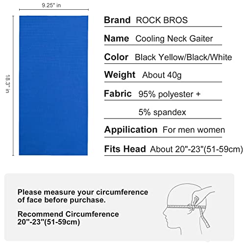 ROCKBROS Cooling Neck Gaiter Face Mask Fishing Scarf Face Cover for Men Women - color: Blue