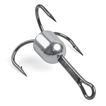 Snagging Hooks Snagging Weighted Treble Hooks Large Treble Fishing Hook Bunker Snag Hook with Weight for Saltwater Freshwater Bass Trout Salmon 5/0 6/0 8/0 10/0 - size: 10/0-2.5oz-5pcs