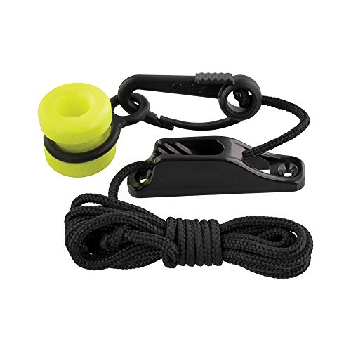 Scotty #3025 Downrigger Weight Retriever w/ Snap, Fairlead Cleat & 78-Inches of Cord , BLACK | No. 8 Fasteners Included