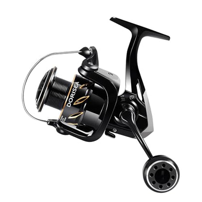 Golden Knight (GK) Spinning Reel - Ultra Lightweight Glass Fiber Frame, 7+1 Shielded BB, Smooth 5.2:1 Gear Ratio, Saltwater & Freshwater Fishing Reel with CNC Metal Power Handle - size: 3000