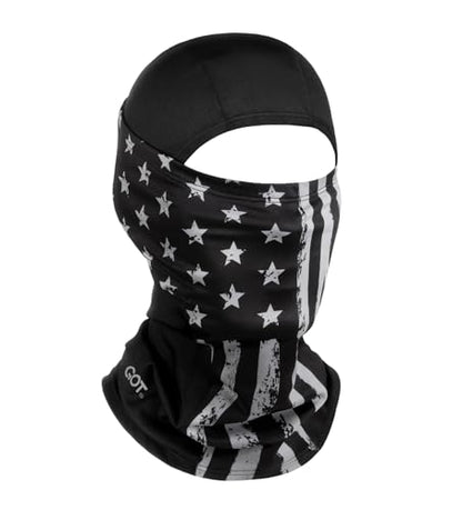 UPF 50+ Balaclava Ski Mask for Men Women - UV Face Mask Motorcycle Shiesty | Windproof, Breathable, Hinge Design, Full & Half Face Coverage, Fits Under Helmet, Snowboarding, Skiing - color: Black Flag