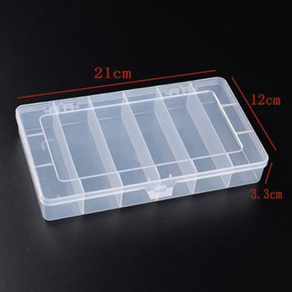 GSHLLO 2 Pcs 6 Grids Plastic Organizer Box Fixed Divider Storage Box Clear Bead Container Boxes Fishing Tackle Tray Boxes Nail Art Storage Case Small Jewelry Storage Cases for Art DIY