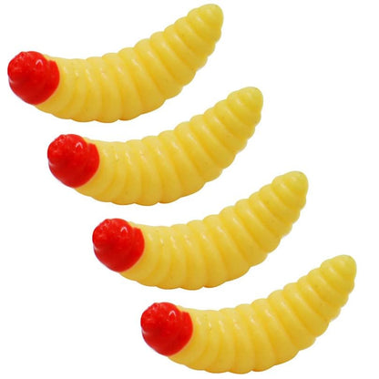 100pcs Soft Silicone Maggot Worm, Soft Artificial Bread Worm Fishing Lure, Biomimetic Earthworm Lures Worm Fishing Lures Simulation Bait Fake Worm