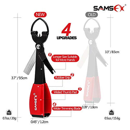 SAMSFX Fly Fishing Knot Tying Tool with Break Away Badge Holder for Fly Fishing Tippet Spool Holding Neck Lanyard - color: Breakaway Lanyard & Black&red Knot Tool