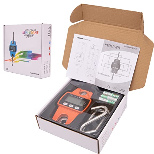 Hanging Weight Scale 660lb - Digital Hanging Scale 660lb with Cast Aluminum Case Handheld 300Kg Mini Crane Scale Fit for Farm Hunting Fishing Outdoor (with Accurate Sensors, LED, Hooks)