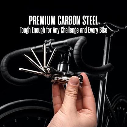 Bike Multitool - Bike Tool Kit -12 In 1 Lightweight Stainless Steel Bicycle Multi tool - Safety Locking, Survival Gear With Hex Key, Screwdriver, Chain Cutting Tool by Hayvenhurst - style: Bicycle Multitool