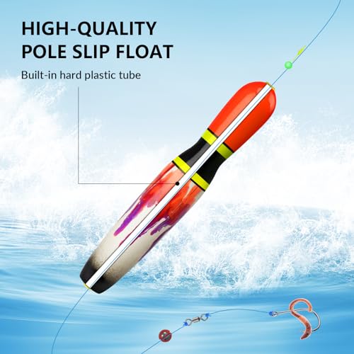 QualyQualy Catfish Fishing Bobbers, Weighted Catfish Pole Floats/LED Fsihing Bobber, 3PCS High Visibility Wood Pole Fishing Float - color: C-White Bowling Pin, size: 6"-3Pcs