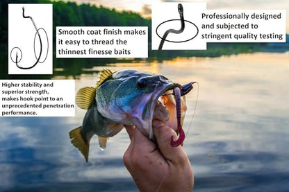 Angler's Grotto EWG Offset Shank Worm Hook | 15/25 Count Per Pack | Freshwater Saltwater Fishing Hooks | High Carbon Steel Extra Strength | Size #1#1/0#2/0#3/0#4/0#5/0 - size: Size #1, 15 Count