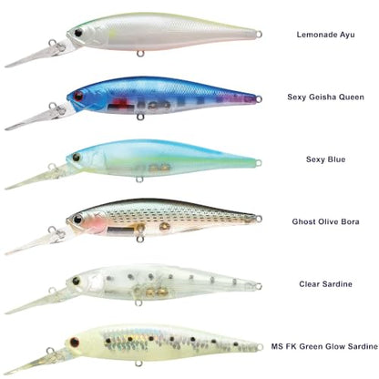 LUCKY CRAFT Pointer 100DD-S, Saltwater Surf Fishing Lures, Jerkbait, Halibut, Surf Perch, Calico Bass, White Seabass, Striped Bass, Sinking, Fishing Gear - color: 789 Clear Sardine