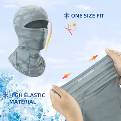 ROCKBROS Balaclava Face Mask for Men Women, Cooling & Breathable Summer Mask,UV Sun Protection for Cycling，Running - color: Grey