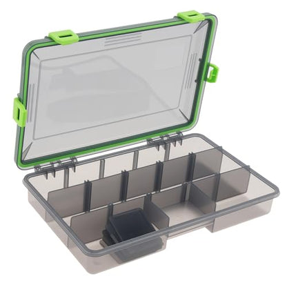 Fishing Lure Boxes, Waterproof Seal Bait Storage Case Fishing Tackle Storage Boxes, Hooks Organizer Containers (11.02 x 6.69 x 1.97 inch)