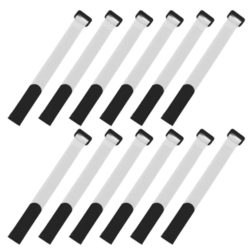 12Pcs Tie Belts Suspenders Fastener Cable Fishing Rod Holder Strap Fishing Accessory Wrap Band Holder High Strength - color: White