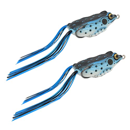 Reaction Tackle Hollow Body Frogs for Bass Fishing - Ultra Realistic Weedless Top Water Frog Lure for Bass, Snakehead, Pike and More - Floating Topwater Fishing Lures - 2 Pack - color: Poison Frog
