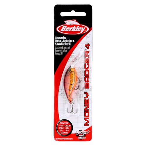 Berkley Money Badger Fishing Hard Bait - color: Fire Craw, size: 1 1/2 in - 4 (3/16 oz)