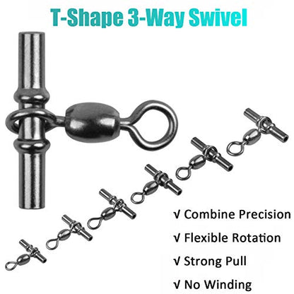3 Way Swivels Heavy Duty Sleeve Swivel for Deep Drop Rigs Saltwater Tackle | Crossline Three Way Swivels Fishing Tackle Line Connector Sliders - size: 2/0-25pcs