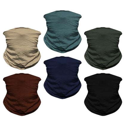 Neck Gaiter for Men Women Headwear Bandana Head Wrap Face Scarf Mask Cover Warmer Balaclava-Seamless & Versatile - color: A-classic Solid 1