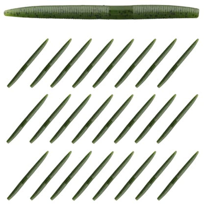 Reaction Tackle Wacky Worms, 5.5 Inch Salt Impregnated Soft Plastic Stick Bait Bass Fishing Lures for Finesse, Wacky, Neko, Texas and Carolina Rigs, 24 Pack - color: Watermelon