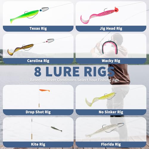 WITOROR Fishing Lures, 148Pcs Tackle Box with Tackle Included, Crankbaits, Spoon, Hooks, Weights & Other Accessories, Fishing Bait Lure Gear Kit Gifts for Men Bass Freshwater