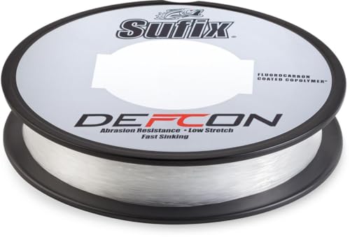 Sufix Defcon Fluorocarbon Fishing Line, Heavy-Duty Line with Extreme Abrasion Resistance and Strength, 17 lb, Clear