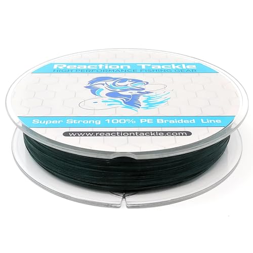 Reaction Tackle 9 Strand Braided Fishing line- High Strength and Long Casting - Smooth with Zero Stretch and Abrasion Resistant- Fresh or Saltwater Fishing - color: Moss Green, size: 10LB (300 yards)