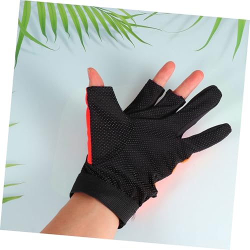 ABOOFAN 3-Finger Exposure Fishing Gloves, Anti-Slip Waterproof Thermal Windproof Gloves for Outdoor Fishing and Camping, Orange Pair