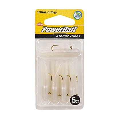 Berkley PowerBait Pre-Rigged Atomic Tubes Fishing Soft Bait - color: Pearl, size: 1/16 oz