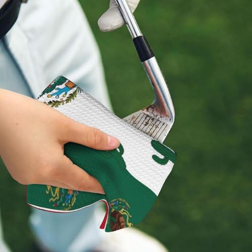 Supdreamc Quick-Dry Golf Towel 24x16 Inch with Carabiner Clip, Flag Mexico, Highly Absorbent Microfiber for Bag Attachment & Club Cleaning - color: Style (106)
