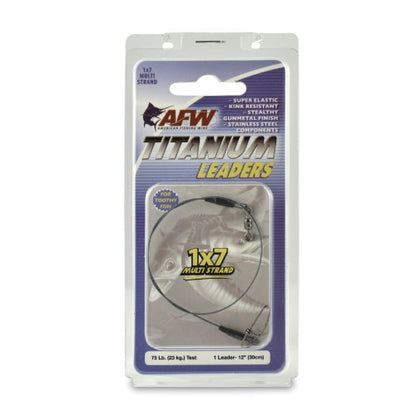 AFW Titanium Surfstrand, Bare 1x7 Fishing Leaders - style: 12 In, 75 Lb / .026 in