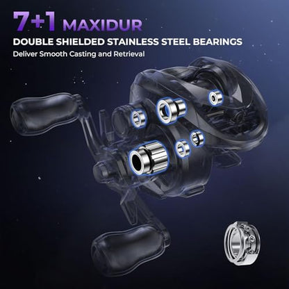 KastKing Kestrel SE Baitcasting Reel, 4.5 oz Ultralight Finesse Baitcaster, Cast Lures Down to 1/32 oz, Powerful Sycron Construction, 7+1 MaxiDur Double Shielded BB, 7.5:1 Gear Ratio - color: Right Handed - 7.5:1