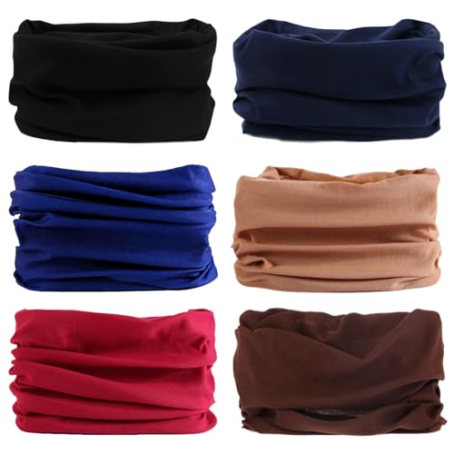 Venswell Neck Gaiter Face Mask Men Women,Seamless Bandana Rave Face Cover Scarf Mask,Balaclava,Headband, Head Wrap,Headwear - color: A-women Solid 2