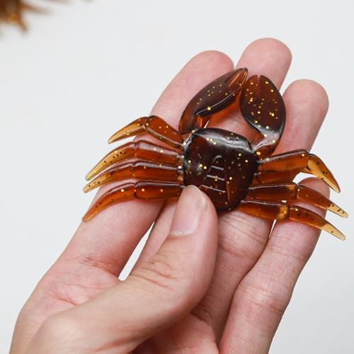 15PCS Crab Bait Kit - Artificial Silica Gel Lures, Lifelike 3D Soft Crab Lures for Freshwater Fishing