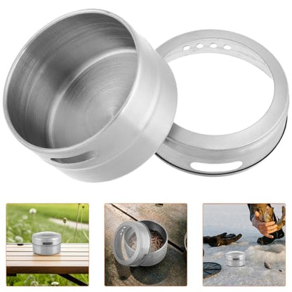 jojofuny Stainless Steel Bait Storage Box Worm Holder Round Fishing Lures Case Portable Live Bait Container for Outdoor Anglers