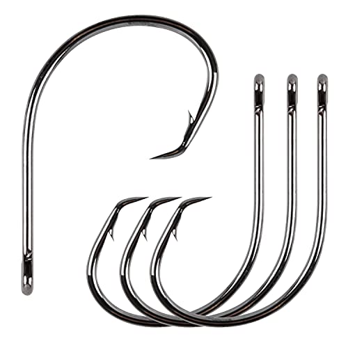Circle Hooks Saltwater Fishing Hooks, 50/100pcs in-line Octopus Circle Hook High Carbon Steel Straight Eye Barbed Point Catfish & for Saltwater & Freshwater Fishing - size: 2/0_50pcs