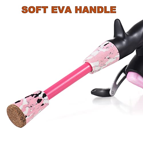 Kids Fishing Rod and Reel Combo Full Kit 1.2m/1.5m Telescopic Casting Rod Pole with Spincast Reel and Hooks Lures Swivels Carry Bag - color: Pink, size: 1.5 m