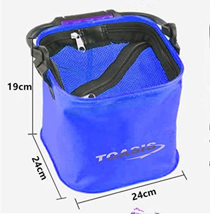 Toasis Live Fishing Bait Bucket 11L 2.9Gal EVA Fish Bucket - color: Blue