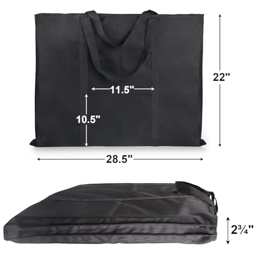 JJRING Dacron Light Weight Art Portfolio Bag, 22'' x 28.5'' for 20'' x 26'' Artworks, Black Carrying Storage Case for Poster, Sketching, and Drawing - size: 20''*26''