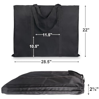 JJRING Dacron Light Weight Art Portfolio Bag, 22'' x 28.5'' for 20'' x 26'' Artworks, Black Carrying Storage Case for Poster, Sketching, and Drawing - size: 20''*26''